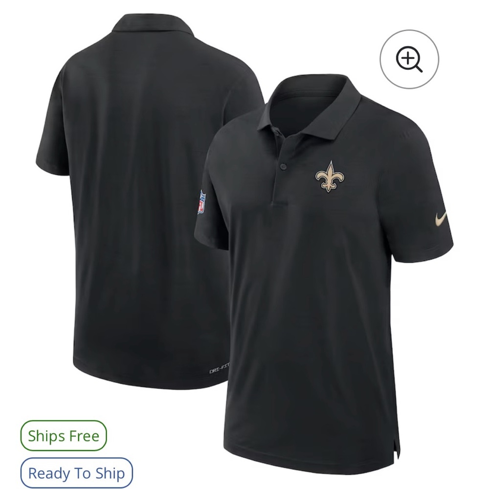Nike Black Polo Shirt with Gold Logo